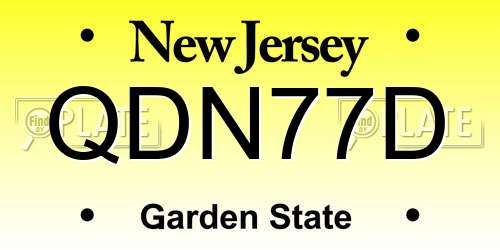 QDN77D New Jersey License Plate