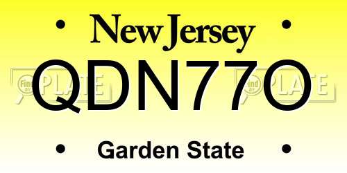 QDN77O New Jersey License Plate