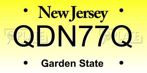 QDN77Q New Jersey License Plate