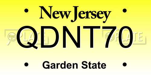 QDNT70 New Jersey License Plate