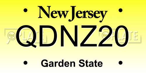 QDNZ20 New Jersey License Plate