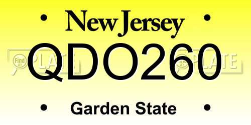 QDO260 New Jersey License Plate