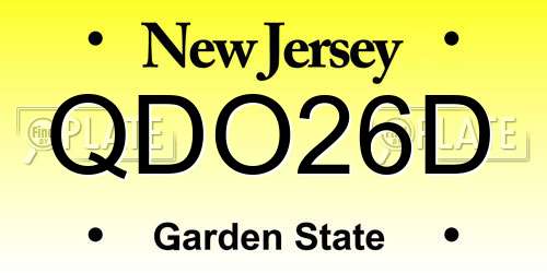 QDO26D New Jersey License Plate