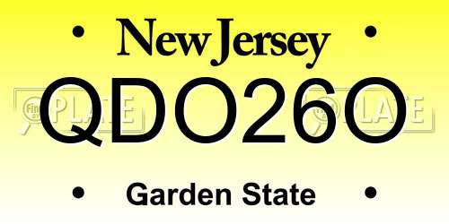 QDO26O New Jersey License Plate