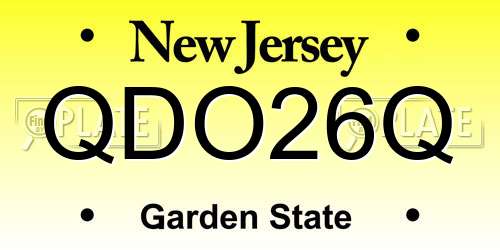 QDO26Q New Jersey License Plate