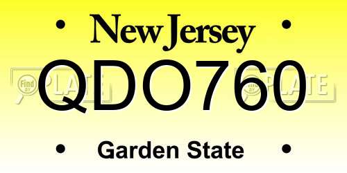 QDO760 New Jersey License Plate