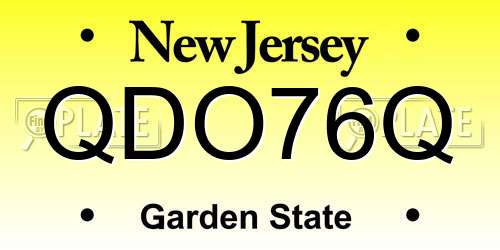 QDO76Q New Jersey License Plate