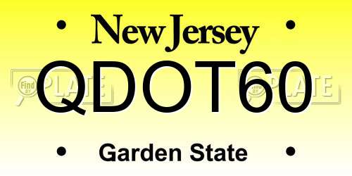 QDOT60 New Jersey License Plate