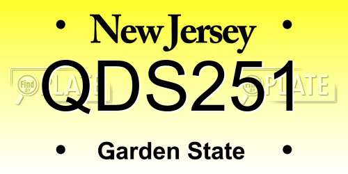 QDS251 New Jersey License Plate