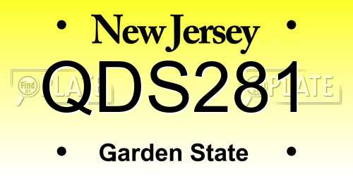 QDS281 New Jersey License Plate