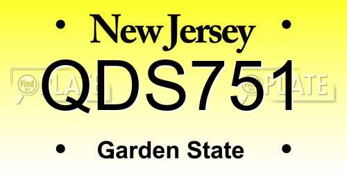 QDS751 New Jersey License Plate