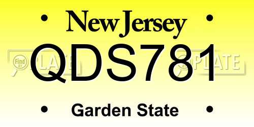 QDS781 New Jersey License Plate