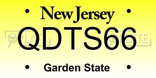 QDTS66 New Jersey License Plate