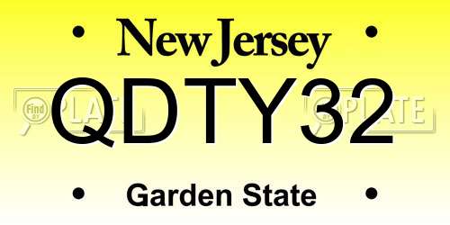 QDTY32 New Jersey License Plate
