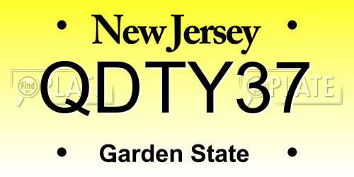 QDTY37 New Jersey License Plate