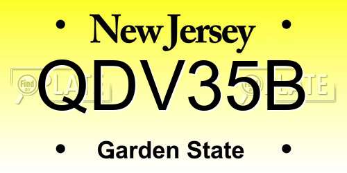 QDV35B New Jersey License Plate