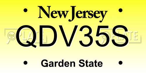 QDV35S New Jersey License Plate