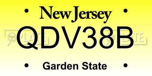 QDV38B New Jersey License Plate