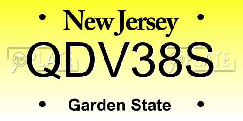 QDV38S New Jersey License Plate