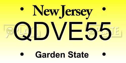 QDVE55 New Jersey License Plate