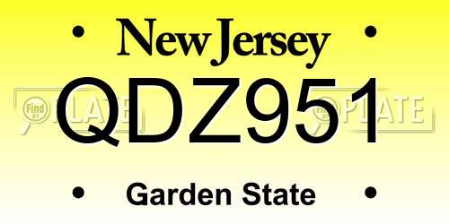QDZ951 New Jersey License Plate