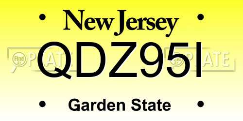 QDZ95I New Jersey License Plate