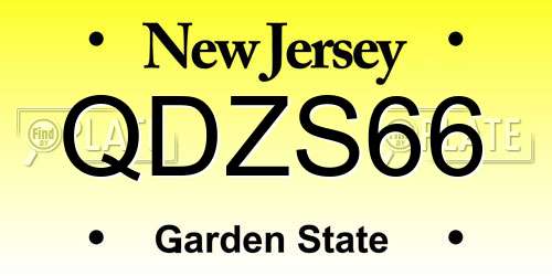 QDZS66 New Jersey License Plate