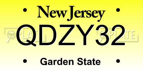 QDZY32 New Jersey License Plate