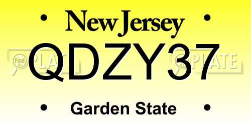 QDZY37 New Jersey License Plate