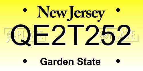 QE2T252 New Jersey License Plate