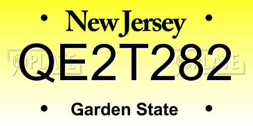 QE2T282 New Jersey License Plate