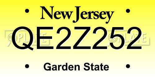 QE2Z252 New Jersey License Plate