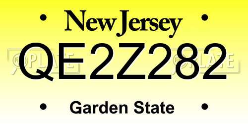 QE2Z282 New Jersey License Plate