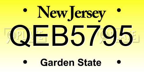 QEB5795 New Jersey License Plate