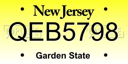 QEB5798 New Jersey License Plate