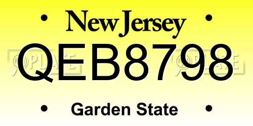 QEB8798 New Jersey License Plate