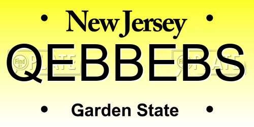 QEBBEBS New Jersey License Plate
