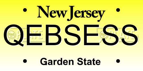 QEBSESS New Jersey License Plate