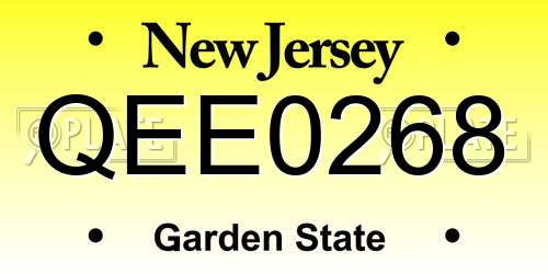 QEE0268 New Jersey License Plate