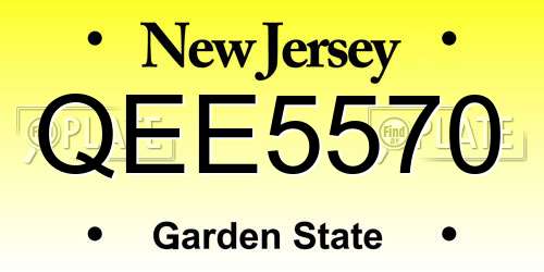 QEE5570 New Jersey License Plate