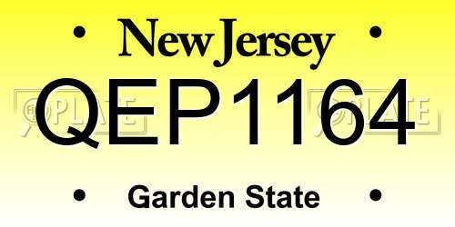 QEP1164 New Jersey License Plate