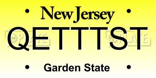 QETTTST New Jersey License Plate