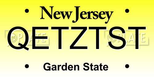 QETZTST New Jersey License Plate