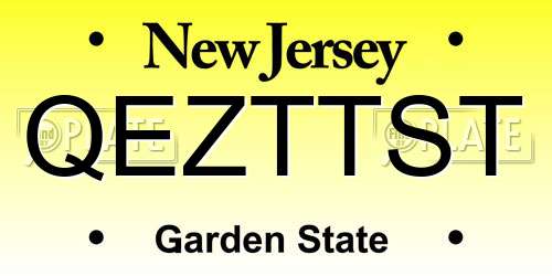 QEZTTST New Jersey License Plate