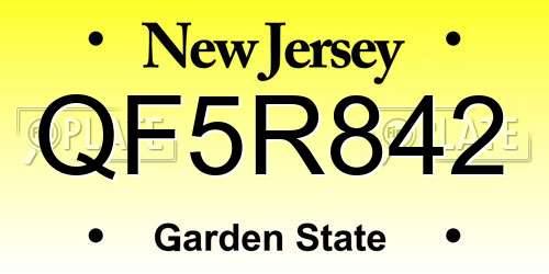 QF5R842 New Jersey License Plate