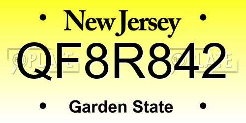 QF8R842 New Jersey License Plate