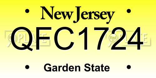 QFC1724 New Jersey License Plate