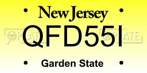 QFD55I New Jersey License Plate