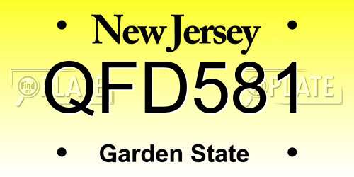 QFD581 New Jersey License Plate