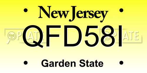 QFD58I New Jersey License Plate